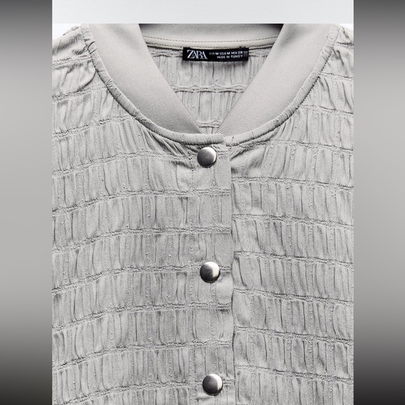 Zara textured weave bomber jacket - Picture 3 of 6